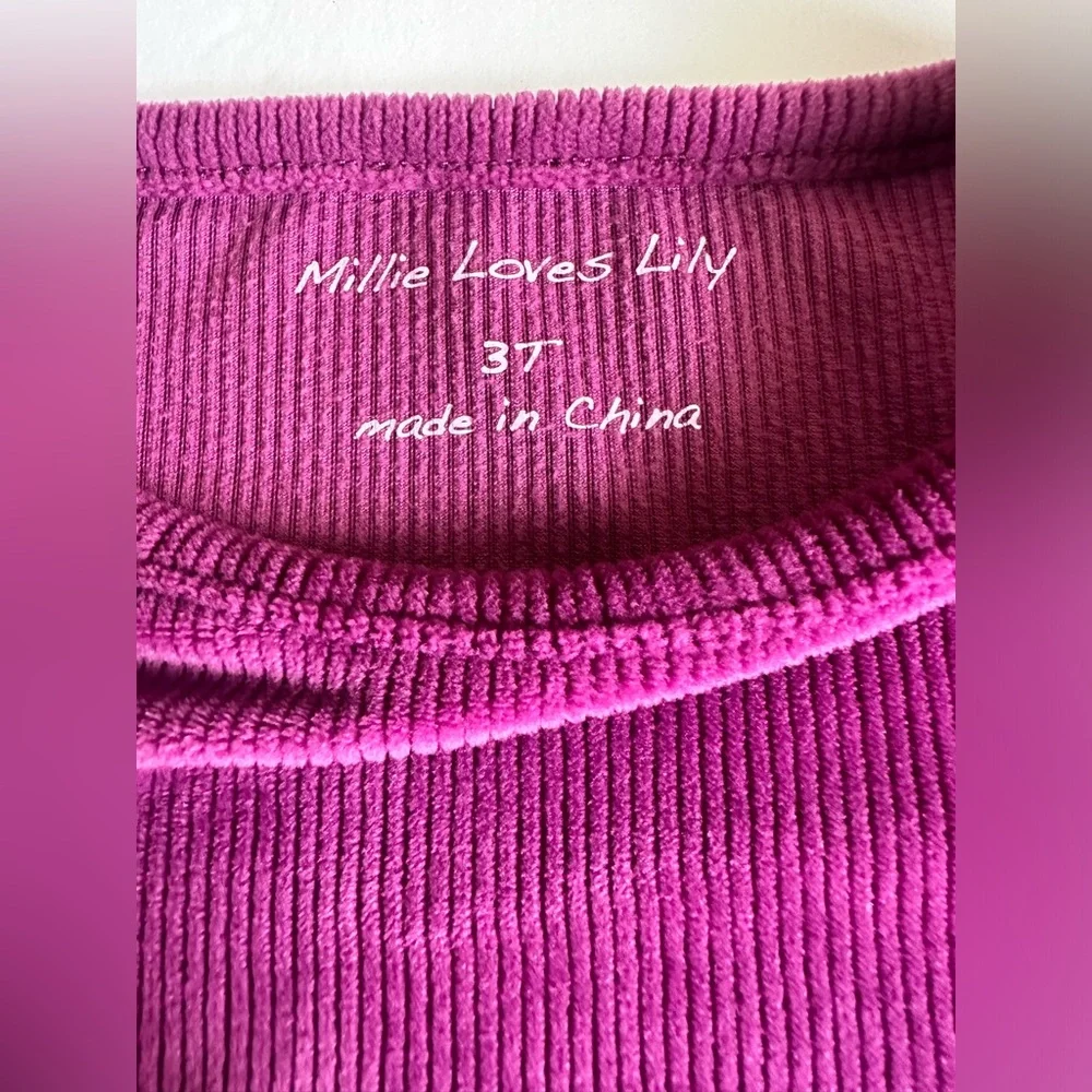 3T Millie Loves Lilly Velvet Tiered Dress in Plum Purple